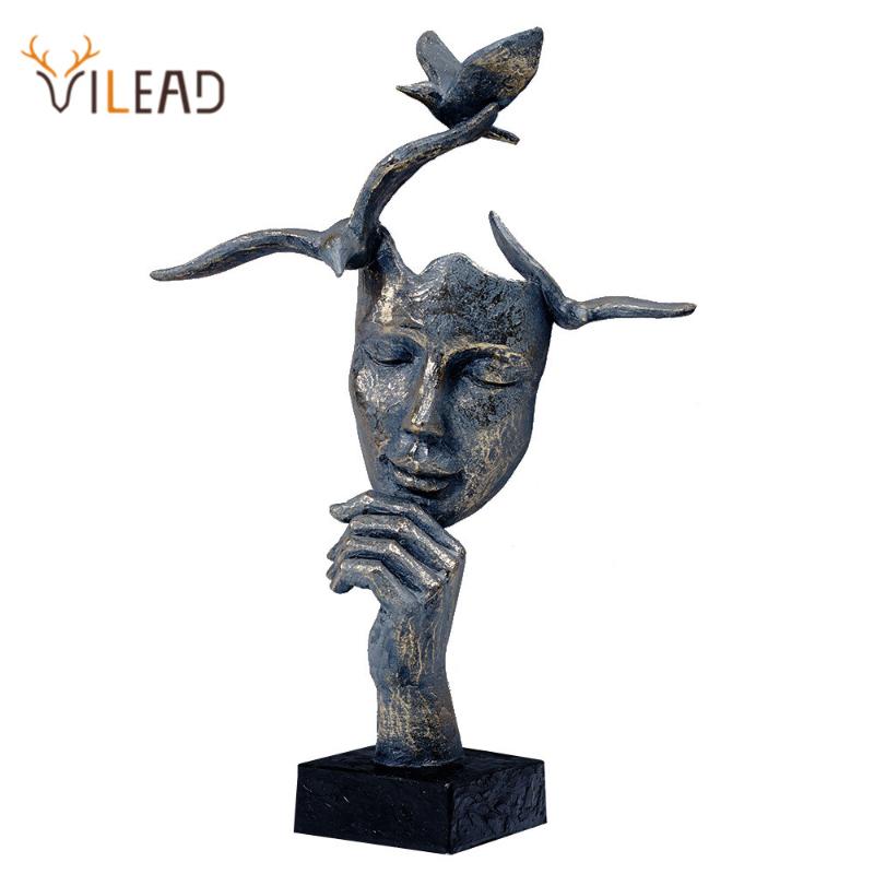 

VILEAD Abstract Figurine Decoration Vintage Statue Resin Bird Head Sculpture Nordic Home Living Room Office Decor Crafts Gifts