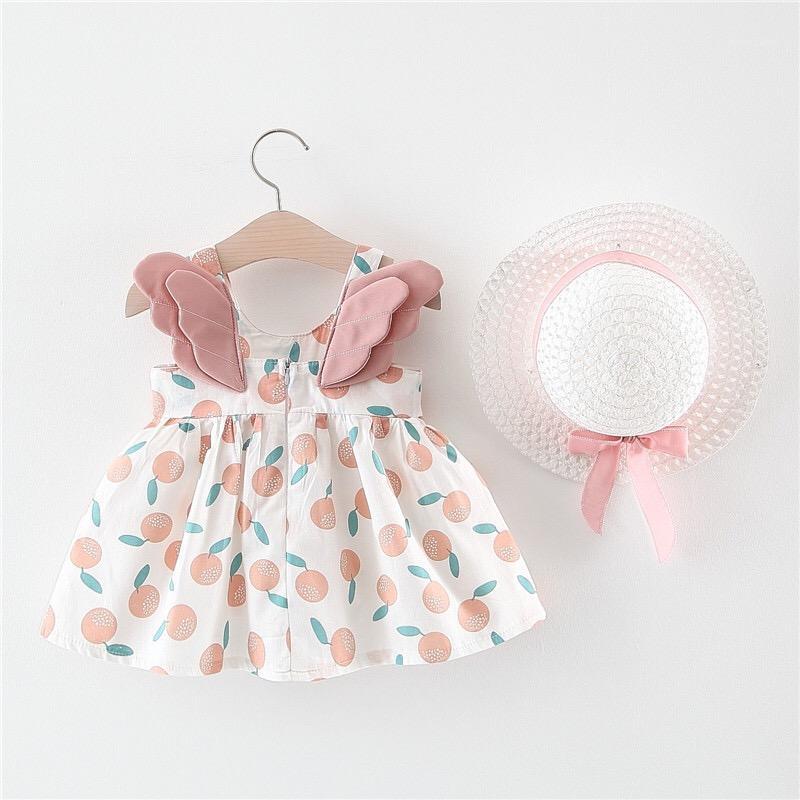 

Baby Girls Dresses 2020 Summer New Baby Dress Hat 2 Piece Children's Clothes Suits Print Bow Birthday Party Princess Dress1, Sent at random