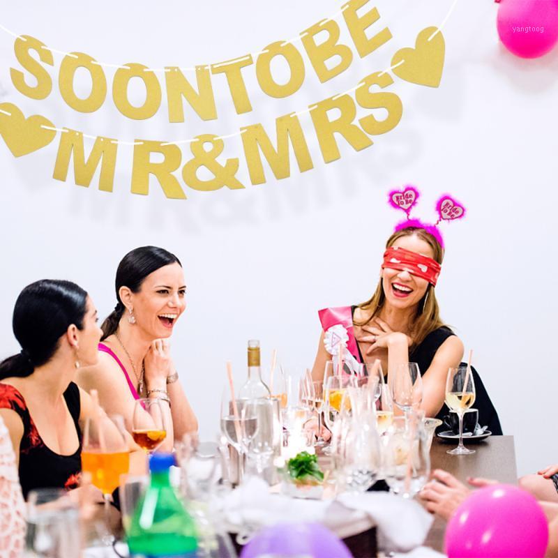 

1pc Wedding Party Banner Wedding Accessories Party Pull Flags Supplies Decoration for Festival1, Yellow