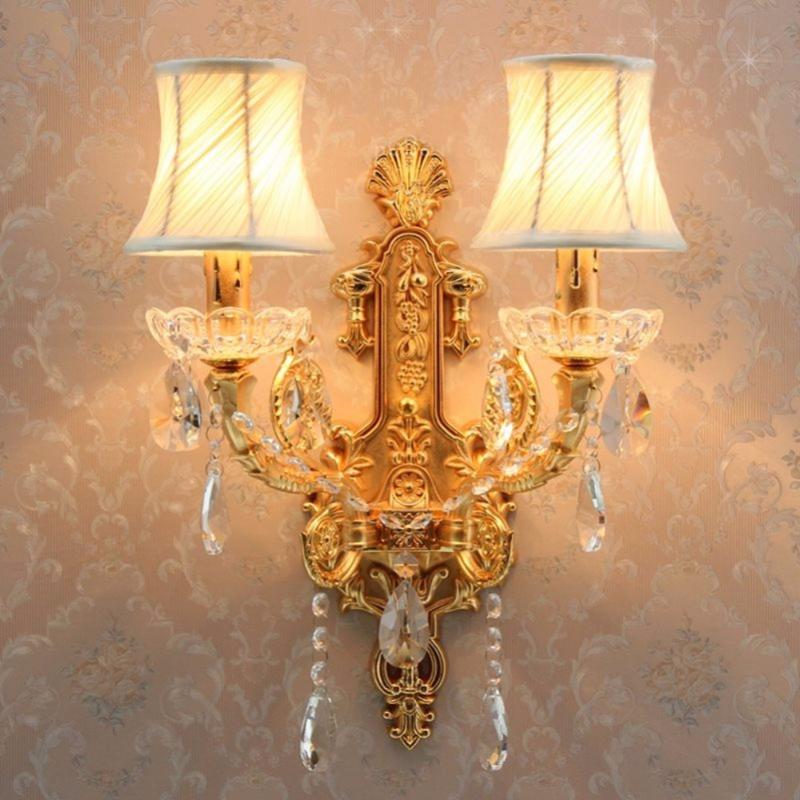 

E14 2-head Gold led candle Wall light white shade Mirror Light Bathroom led Wall sconce Industrial modern Lamps