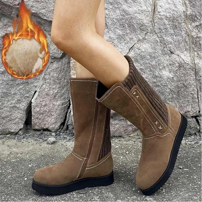 

2020 New Women Winter Snow Boots Outdoor Waterproof Anti-Slip Warm Fur Plush Thicken Boots Anti-Collision Flats Botas Mujer1, Black