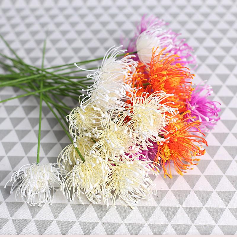 

50cm length Artificial flower pin cushion silk flower Branch bouquet Fake home banquet wedding Christmas decoration, White