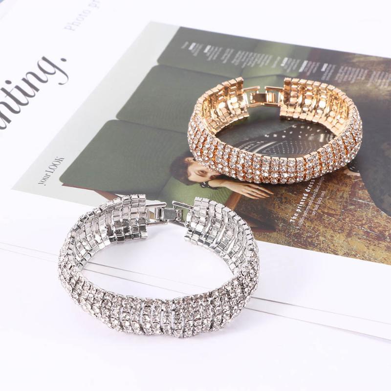 

Fashion Luxury Wedding Bracelets Bangles Vintage Gold Silver Plated Bracelet Crystal Bracelets For Women1