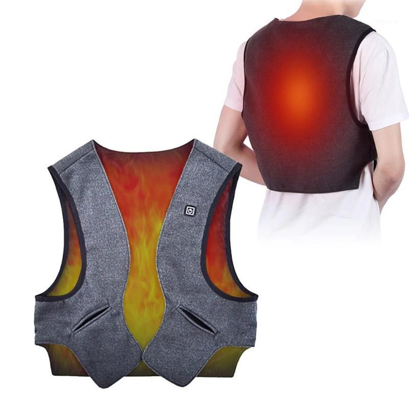 

Adult Waistcoat Fast Far Infrared Winter Outdoor Warm Electric Adjustable Temperature USB Heating Vest Sports Washable1, As pic