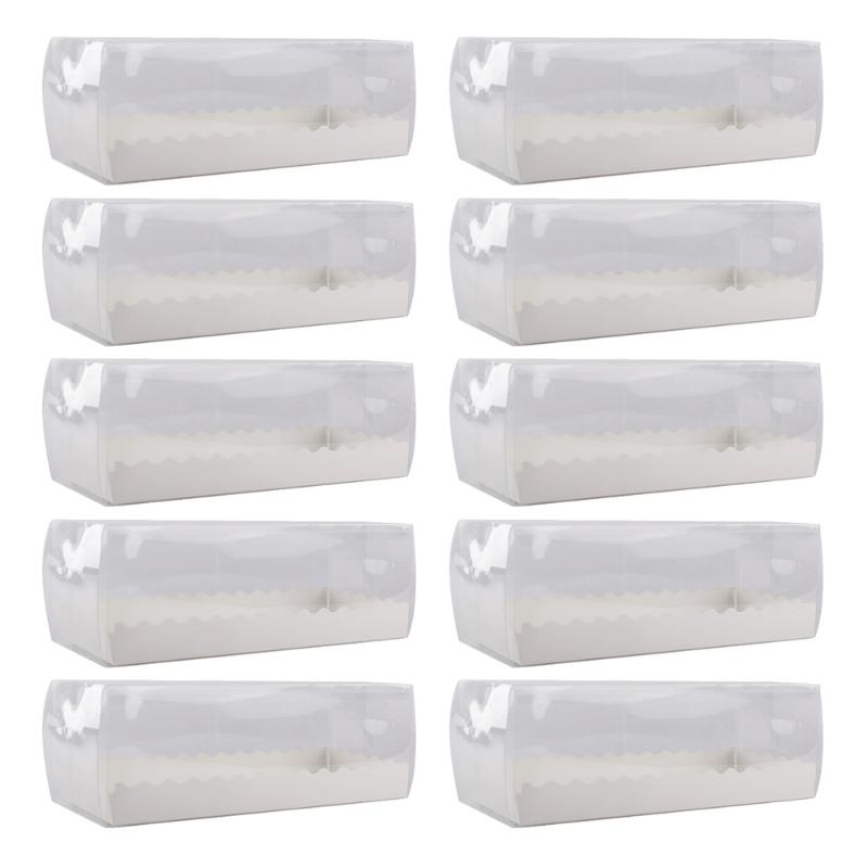 

10 Set Roll Cake Packing Box Portable Large Capacity Natural Cake Dessert Box