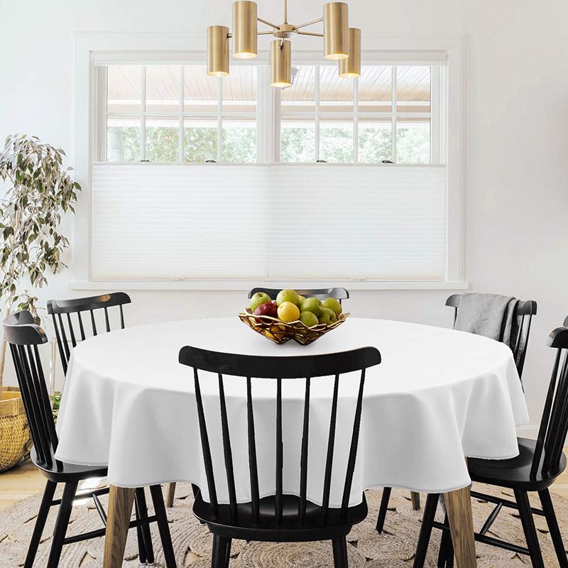 

1pcs Satin Tablecloth Solid Color Wedding Birthday Party Table Cover Round Table Cloth Home Hotel Banquet Decor 6 Color, White