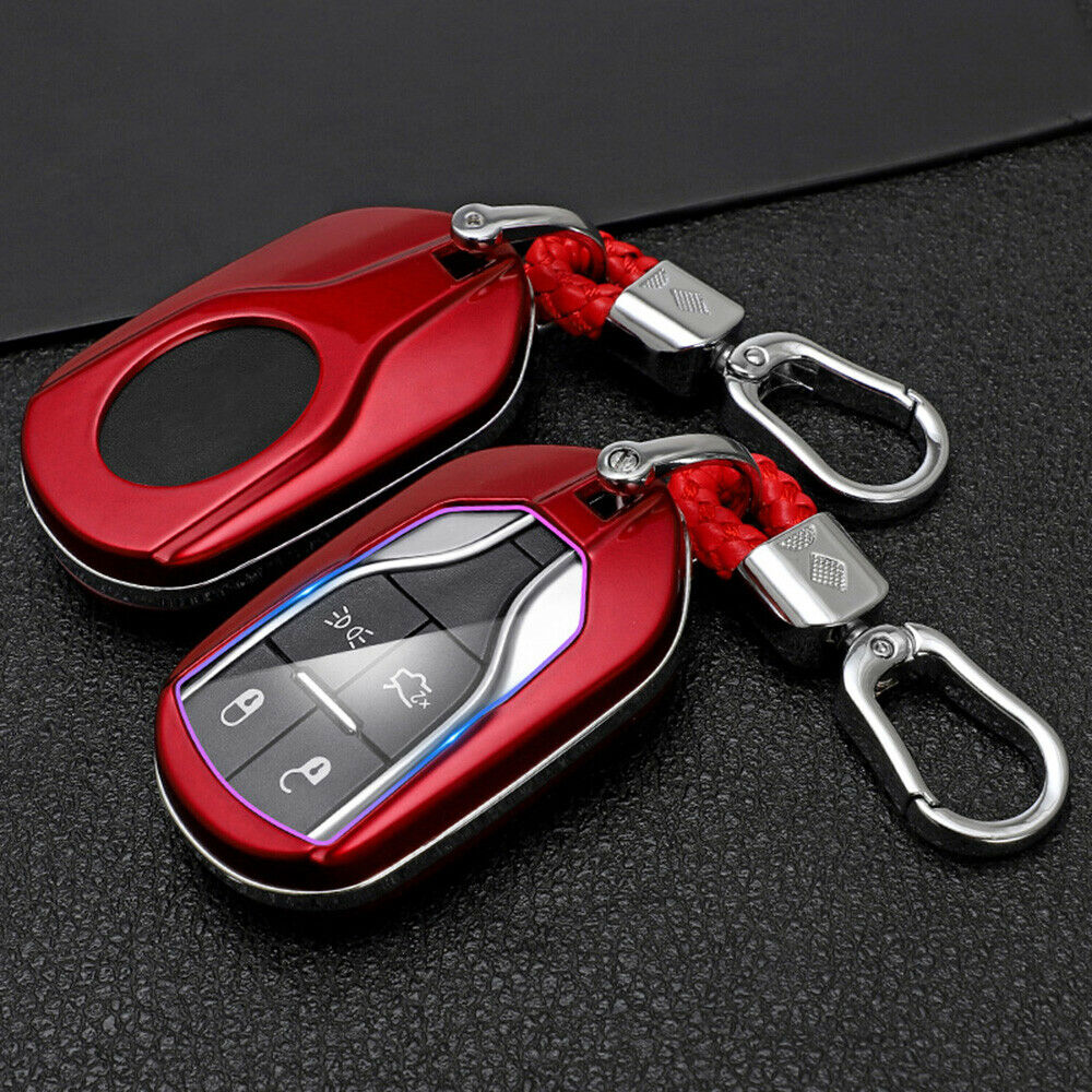 

Carbon Fiber Car Accessories Auto Key Shell Case Fob Holder Keychain Cover Fit For Maserati Quattroporte Ghibli Levante 2017 2018 2019, Multiple