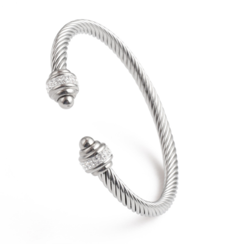 

Steel Wire Rhinestone Stainless European and American Steel Ball Bracelet Jewelry Foreign Trade Women's Jewelry Titanium Steel Bracelet