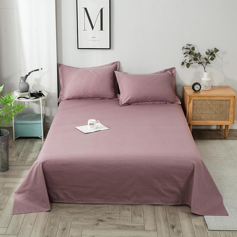 

1pc Flat Sheet Cotton Queen Size Bed Sheets Solid Color Bedding Linens lenzuola letto singolo Bedsheet For Adult Bedclothes, 6 ys kaqi