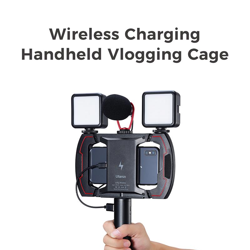 

Ulanzi U-Rig Wireless Phone Charger 15W Fast Charging Holder Mount for Android Smartphone Tripod Mount Holder Vlog Rig, Black