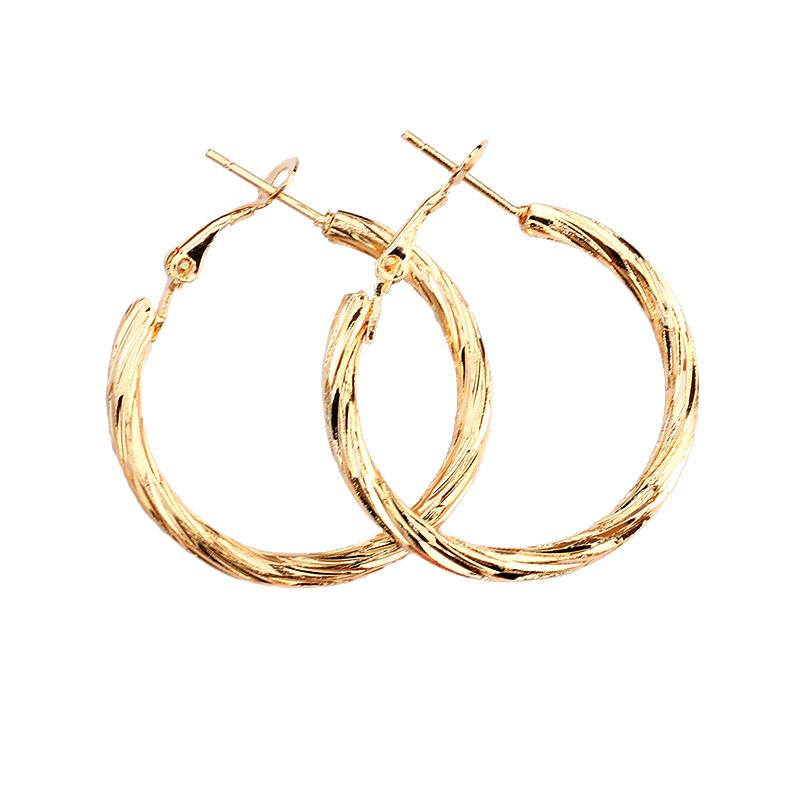 

SOHOT Korean Fashion Women Gold Color Metal 3cm Round Hoop Earrings Bijoux Party Jewelry Accessory Gifts