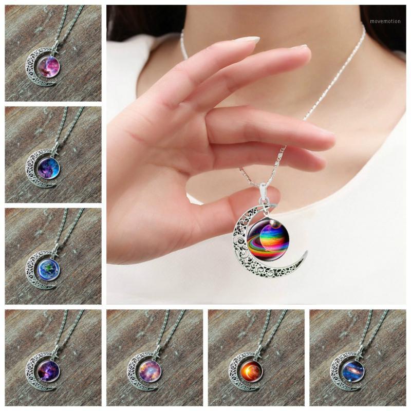 

Galaxy Planet Pattern Long Chain Necklace unisex Nebula Space Universe Galaxy Necklace Stars Glass Pendant Jewelry1
