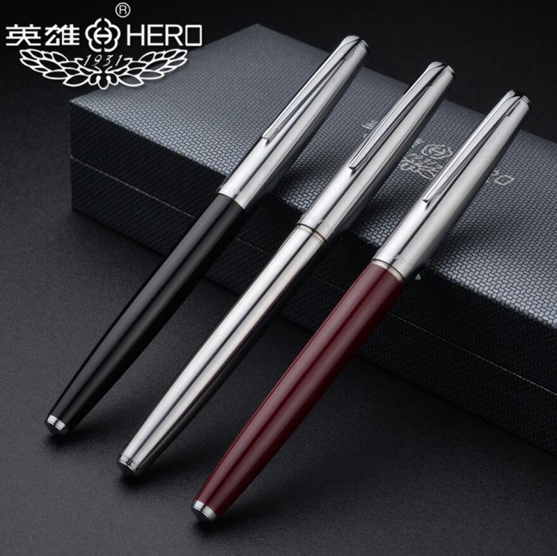 

Free Shipping Original Hero 100 Brand Fountain Pen Box Packing Luxury Gift Metal Business Writing Pen Y200709