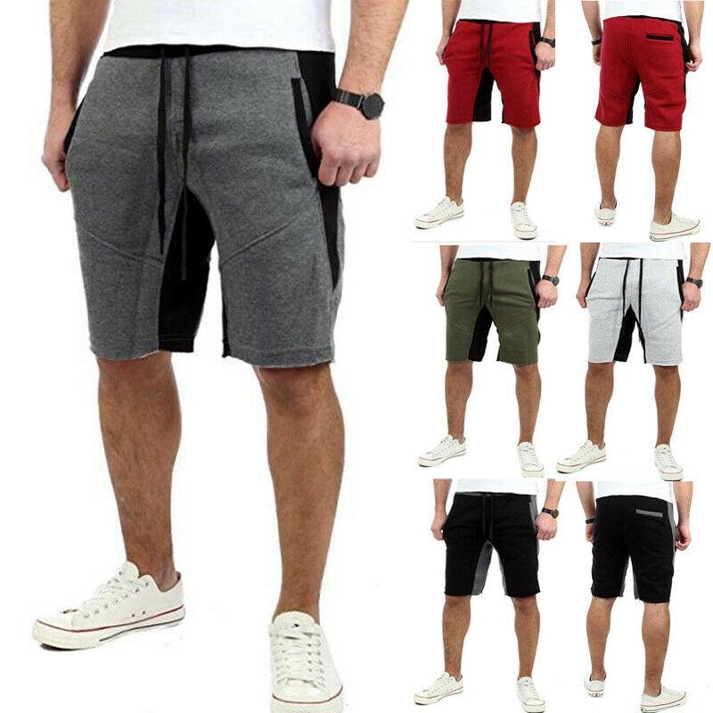 

Men's Summer Active Matching Elastic Patchwork Gym Fitness Casual Shorts Loose Beach Shorts, Dark grey