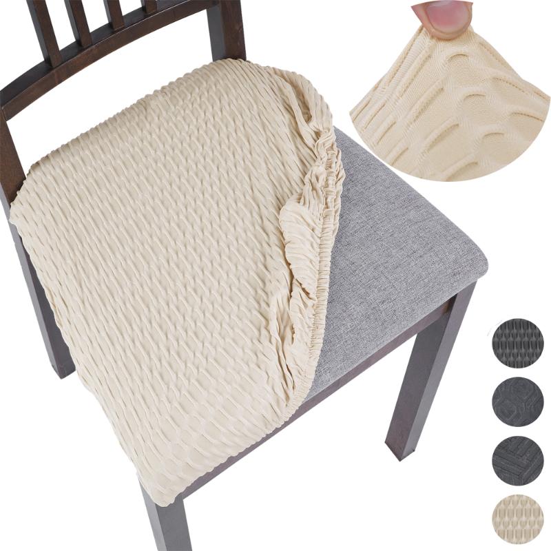 

Jacquard Elastic Sretch Dining Chair Seat Cover Removable Washable Cushion Cover Dustproof For Upholstered Party Banquet Chair