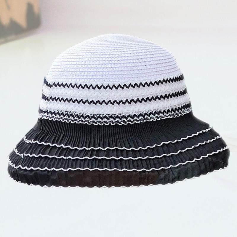 

1pc Summer Outing Hat Straw Hat Beach Cap for Women Girl Female1, White