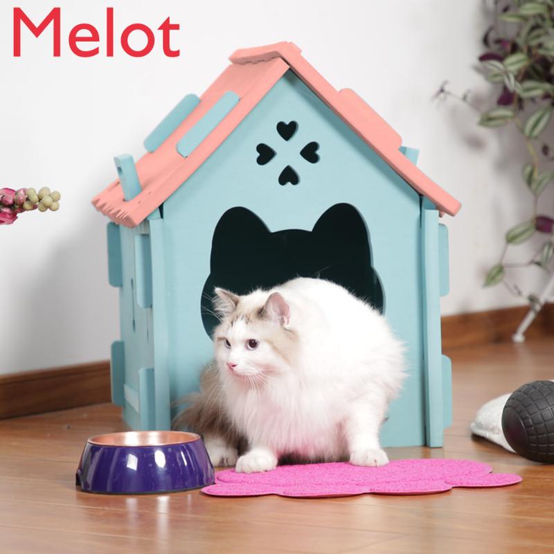 

Cat Nest Winter Warm Four Seasons Universal Cat House Semi-Enclosed Kitten Bed House Villa Kennel Pet Supplies, 1101 lake lotus