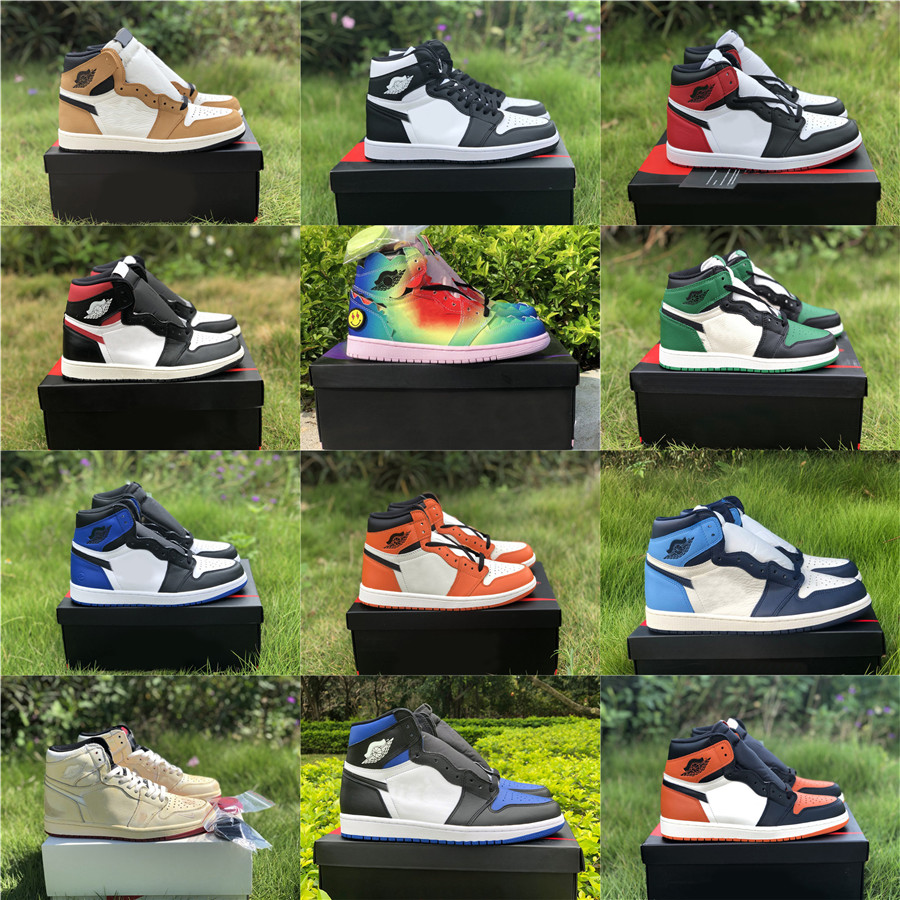 

High OG 1 Chicago Red Black Toe Homage to Home J Balvin Pine Green Fragment Obsidian Mocha Bio Hack Man Outdoor Shoes Sneakers With Box, Customize