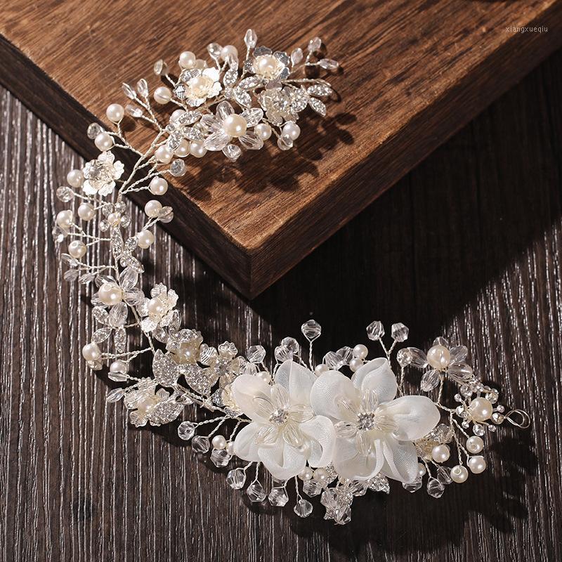 

Hair Clips & Barrettes Flower Hoop Rhinestone Inlaid Wedding Headpiece Pearl Band Accessories For Women And Girls LB, Golden;silver