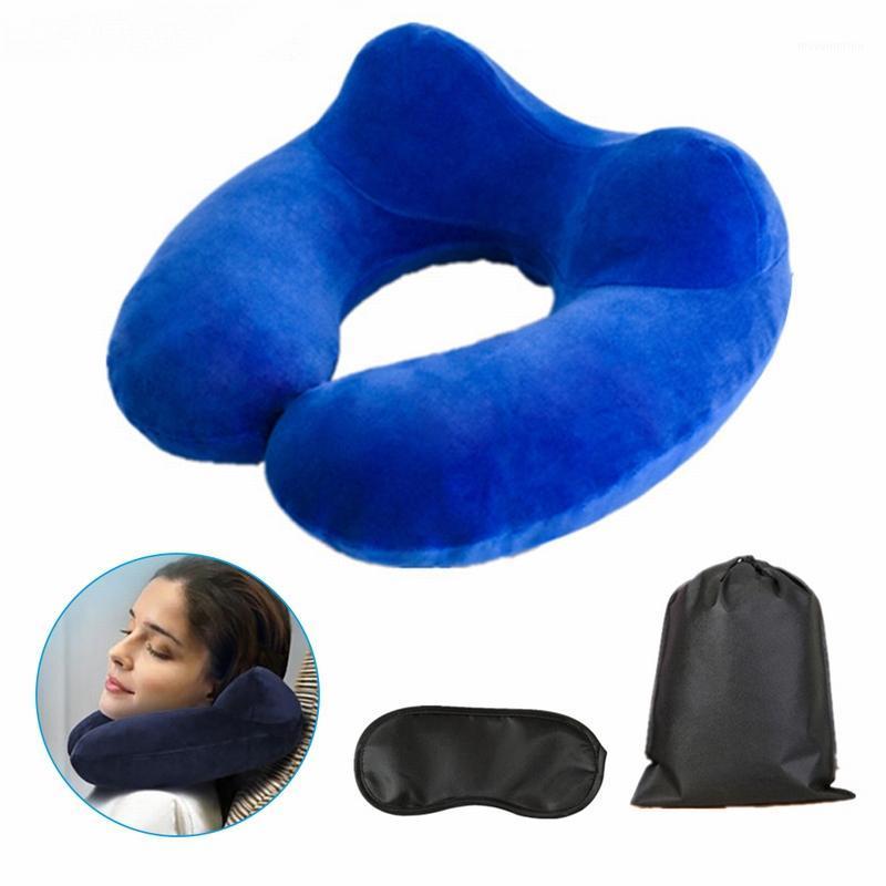 

New Inflatable U-shaped Outdoor Travel Pillows Portable Pillow Neckrest Folding Slow Rebound Memory Foam Train Plane1