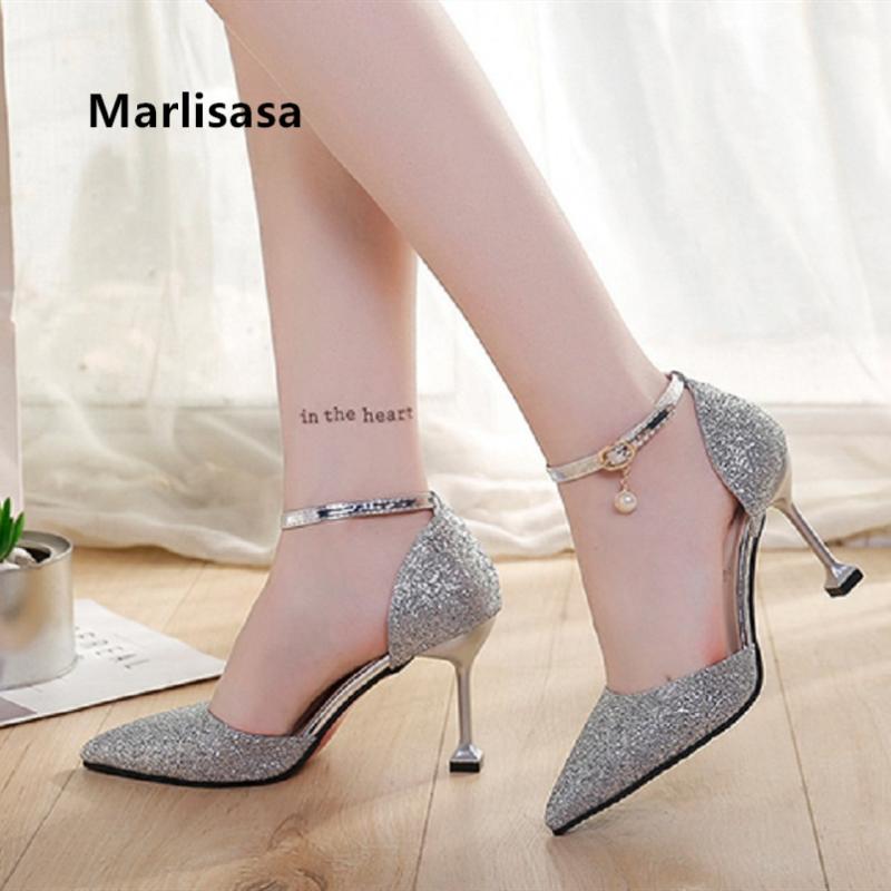 

Bombas De Mujeres Women Bridal Sexy Wedding High Heel Shoes Lady Fashion Sweet Golden Buckle Strap High Heel Pumps & Shoes G5505