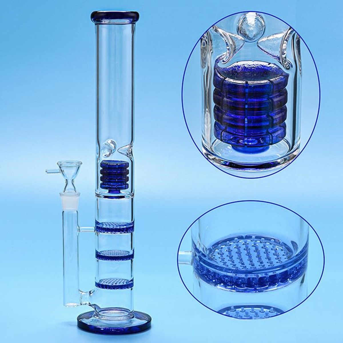 

DHL New Oil Rigs Glass Bongs Large Water Pipe 40cm Height Vase Perc Percolator Smoking Piper 18mm Joint Thick Arms