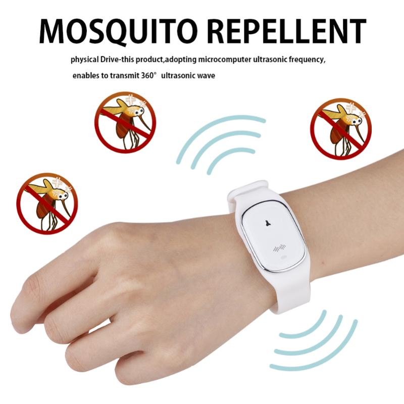 

Smart Bracelets & Pedometers Intelligent Ultrasound Artifact Mosquito Repellent Bracelet Ultrasonic Pest Repeller Reject Anti Indoor Outdoor, White