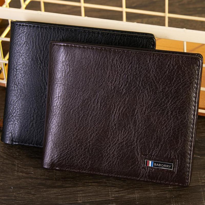 

Mens Wallet Premium Product Real Cowhide Wallets for Man Short Black Walet Portefeuille Homme Short Purses