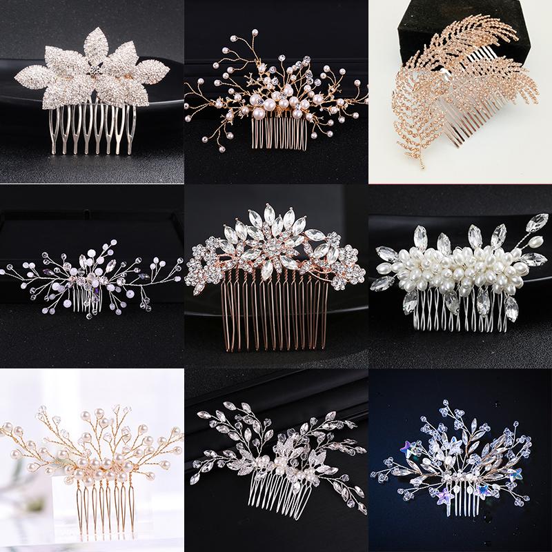 

Hair Clips & Barrettes Various Combs Wedding Ornaments Women Jewelry Accessories Rhinestone Head Decoration Pearl Bridal