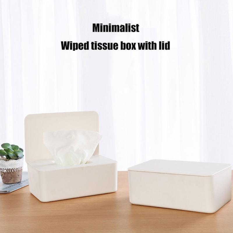 

Tissue Storage Box Case Wet Wipes Dispenser Holder with Lid for Home Office AUG8891