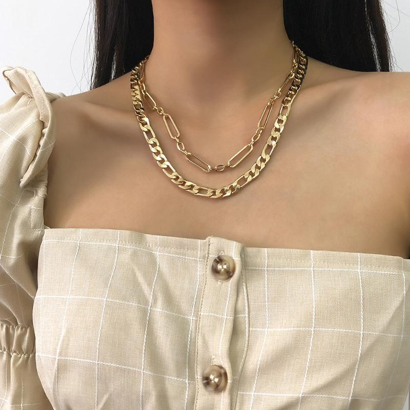 

Simple Chains Necklace Set For Women Girls Fashion Costume Jewelry Female Neck Accessories Jewellery