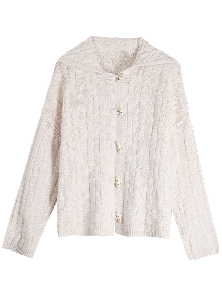 

2021 New Autumn new Korean style female sweater with sleeve long cropped cardigan, Beige.