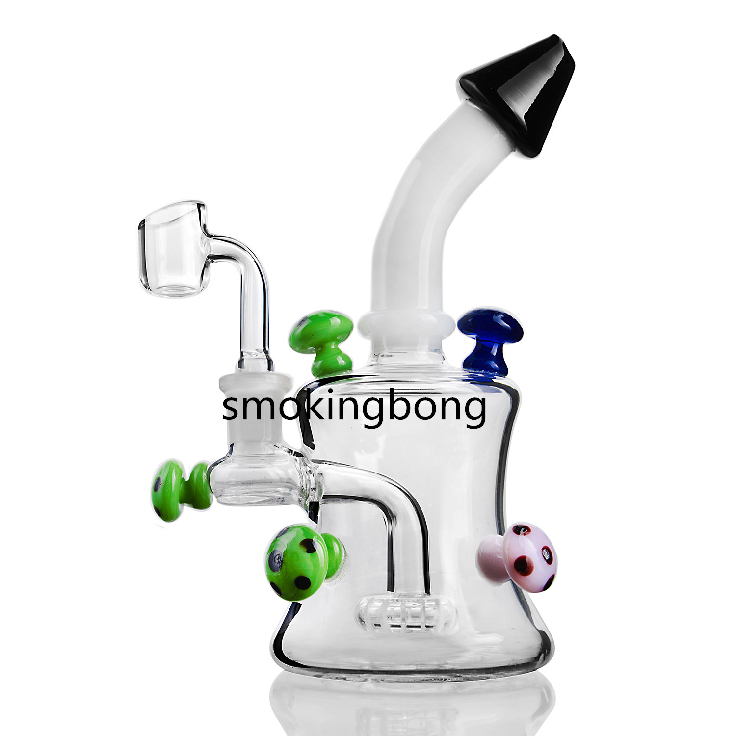 

Glass Water Bong Smoke pipe Recycler Dab Rigs Wax Beaker bong Bubbler Hookahs Mushroom Matrix with 14mm joint Free Shipping