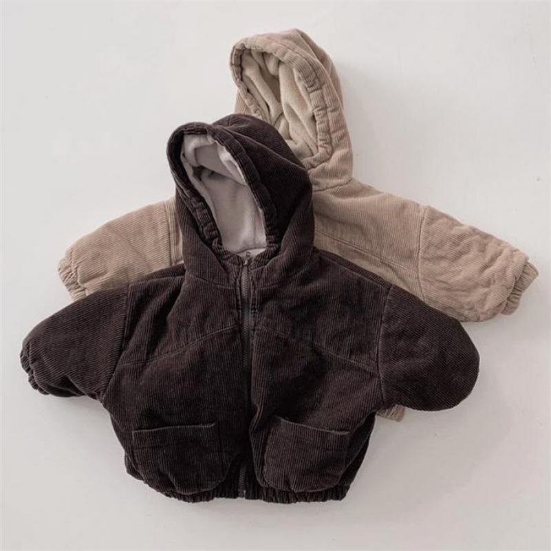 

Kids Winter Clothes Baby Boys And Girls Warm Coat Retro Fashion Corduroy Thicken Zipper Coat Jacket 1-6 Years 201216, 22d722dark brown