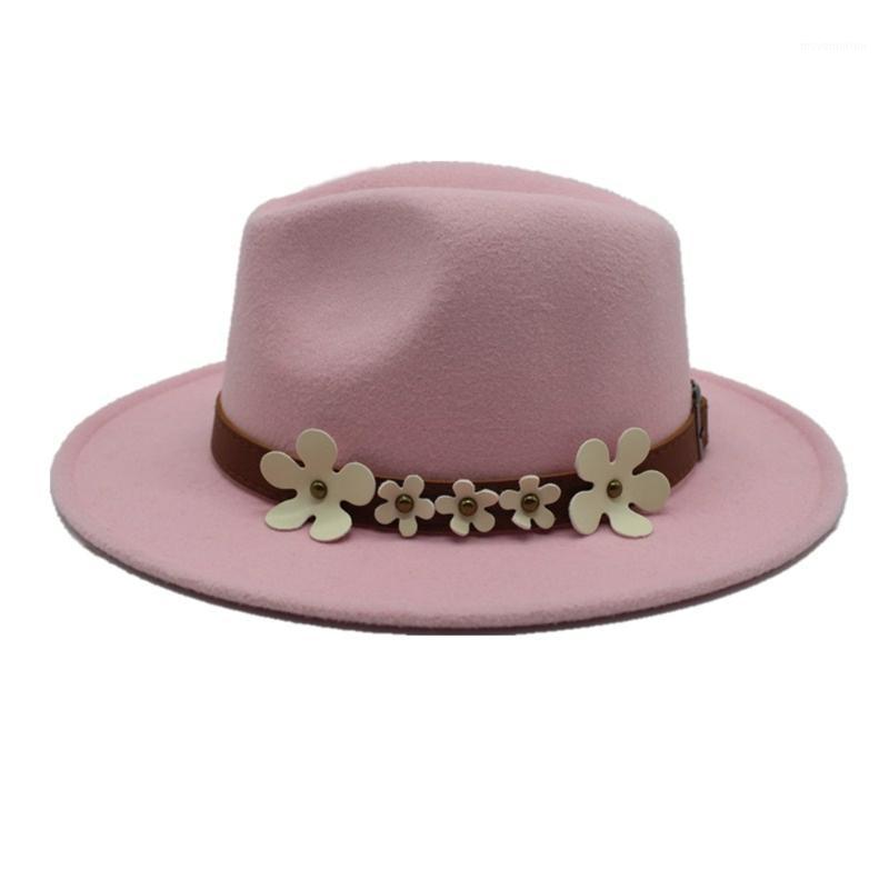 

Men Women Fedora Hat With Flowers Panama Jazz Hat Wool Trilby Casual Wild Size 56-58CM1, Army green