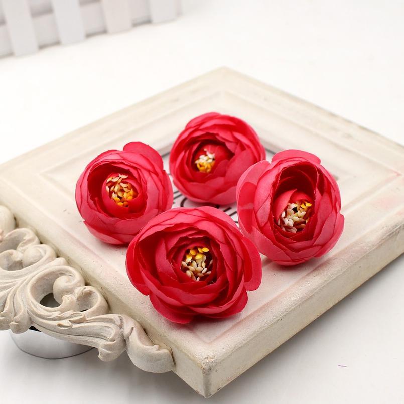 

20pcs/lot Silk Rose Tea Bud Artificial Flower Head For Wedding Home Wreath Scrapbooking Decoration Diy Handcraft Fake bbyPYZ