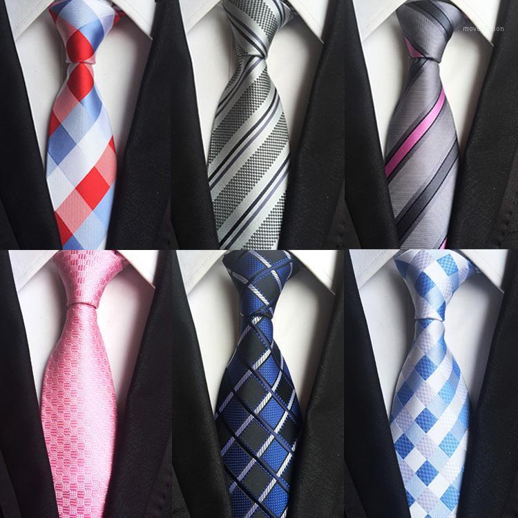 

New 8cm Formal Dress Neck Ties for Men Polyester Woven Gentlemen Necktie Wedding Business Women Gravatas1