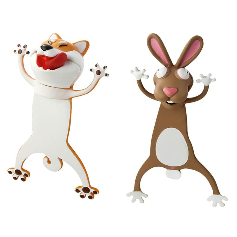 

2pc 3d Dog Stereo Lovely Cartoon Animal Bookmarks Creative Book Markers Office School Stationery For Student Gift Bookmark
