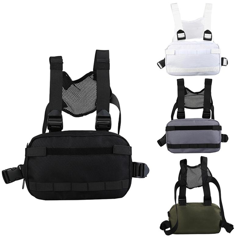 

Men's and Women's Pocket Chest Bag, Hip-Hop Bag, Chest Pocket, Tooling Waist Hip-Hop Vest Bag, Black