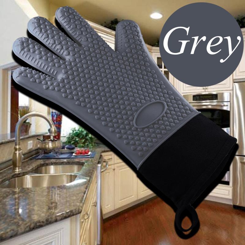 

1 Pair Kitchen Microwave Glove Houshold Non-slip Cotton BBQ Oven Baking Gloves Heat Resistant Kitchen Potholders Oven Mittens