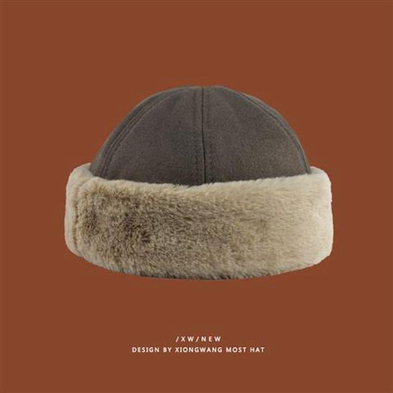 

Men's melon hats Korean thickened warmth hairy women's autumn and winter fashion hip-hop landlord hat ins net red yuppie novel, Green