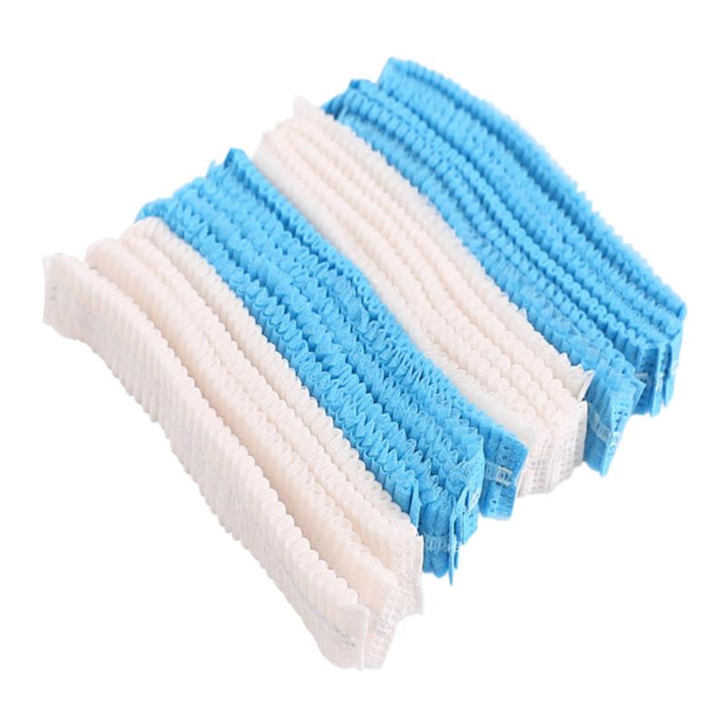 

200pcs Disposable Caps Non-woven Comfortable Elastic Hoods Caps for Baking Workshop Catering