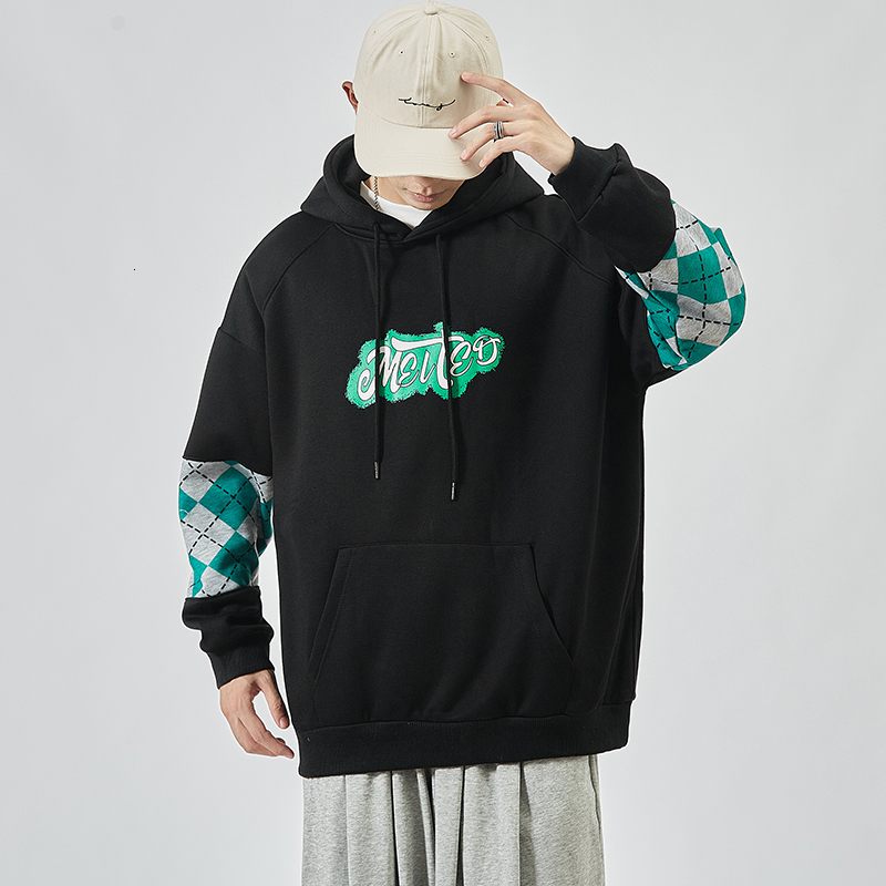 

2021 Spring Autumn Skateboard Casual New Men's Hip Hop Hoodies Sweatshirts Streetwear One Piece Brand Black White Fashion Clothe Uq8e, Wy74 1