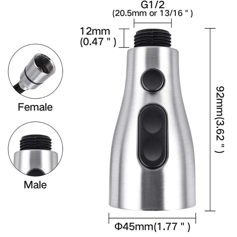 

Brushed Nickel Faucet spray head Kitchen Faucet Sprayer Head Spray Screws on