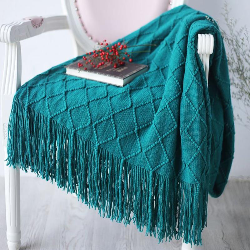 

Nordic Knitted Throw Thread Blanket Bedding Sofa Plaid Travel TV Nap Blankets Soft Towel Bed Plaid