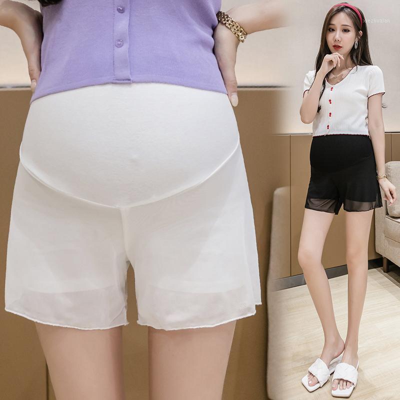 

810# Maternity Leisure Pants summer solid Color Fashion Shorts Elastic Waist for Pregnant Women Belly Support Pants1, Black