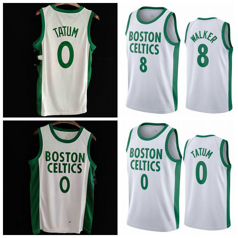 

2020 2021 Kemba 8 Walker Jayson 0 Tatum Jersey White New City Basketball Mans Swingman Boston Celtics Edition, Black;red