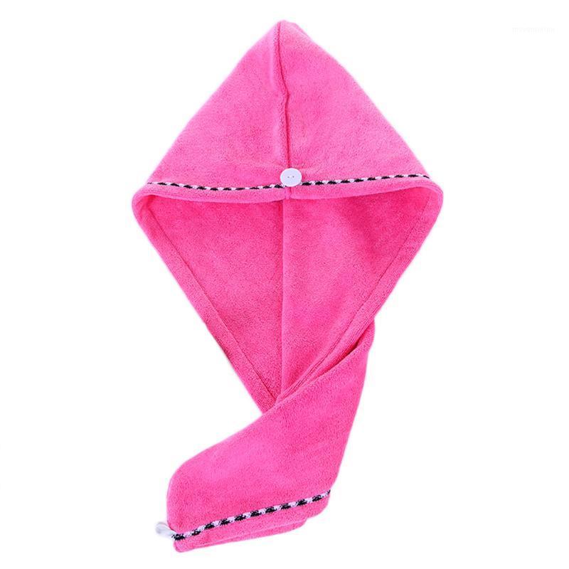 

2Pcs Hair Dry Towel Microfiber Wrapped Bath Cap Quick Drying Shower Towel with Button FPing1, Purple