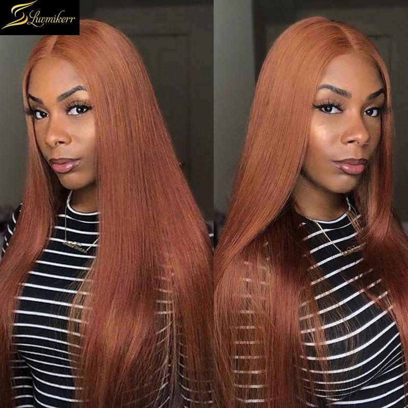 

Brazilian Invisible Transparent Deep Part Lace Front Wig Preplucked Colored Honey Blonde Long Straight Human Hair Lace Wigs Remy, As pic