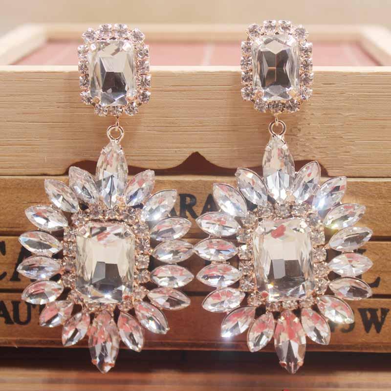 

1color 4material choosefashion rhinestone dangle Earrings delicate colorful Crystal Earrings masquarde /make up jewelry, Silver